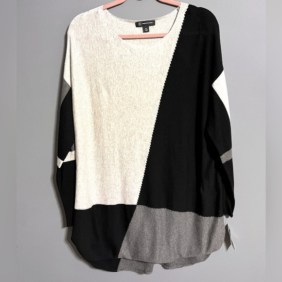 INC Color Block crew neck Sweater size XL petite - Picture 6 of 9